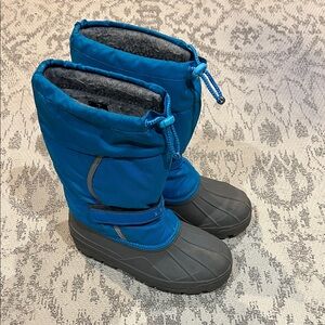Kids Blue and Gray Winter Boots